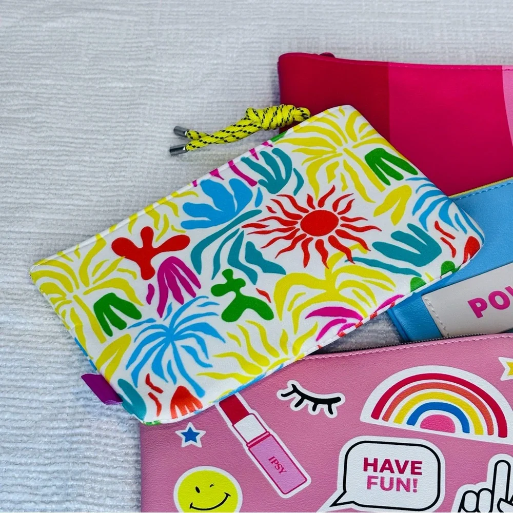 ipsy Pouch Set with Fun Graphics - Bundle of 4